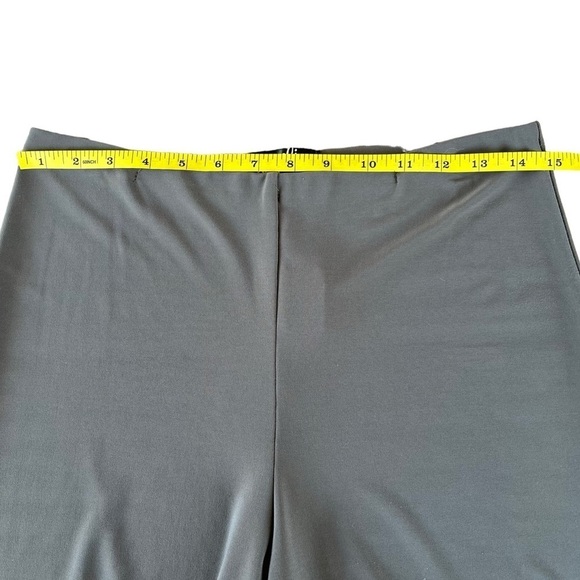 Sympli Canada Lagenlook Curved Hem Crop Pants Olive Green Stretch Size 8 GUC - Picture 8 of 11